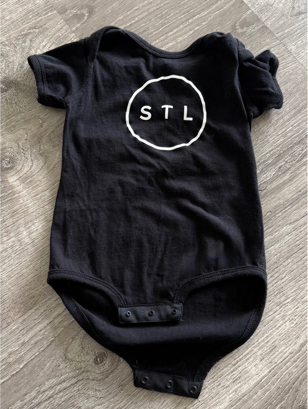 Arch Apparel black STL short sleeve bodysuit 24 months